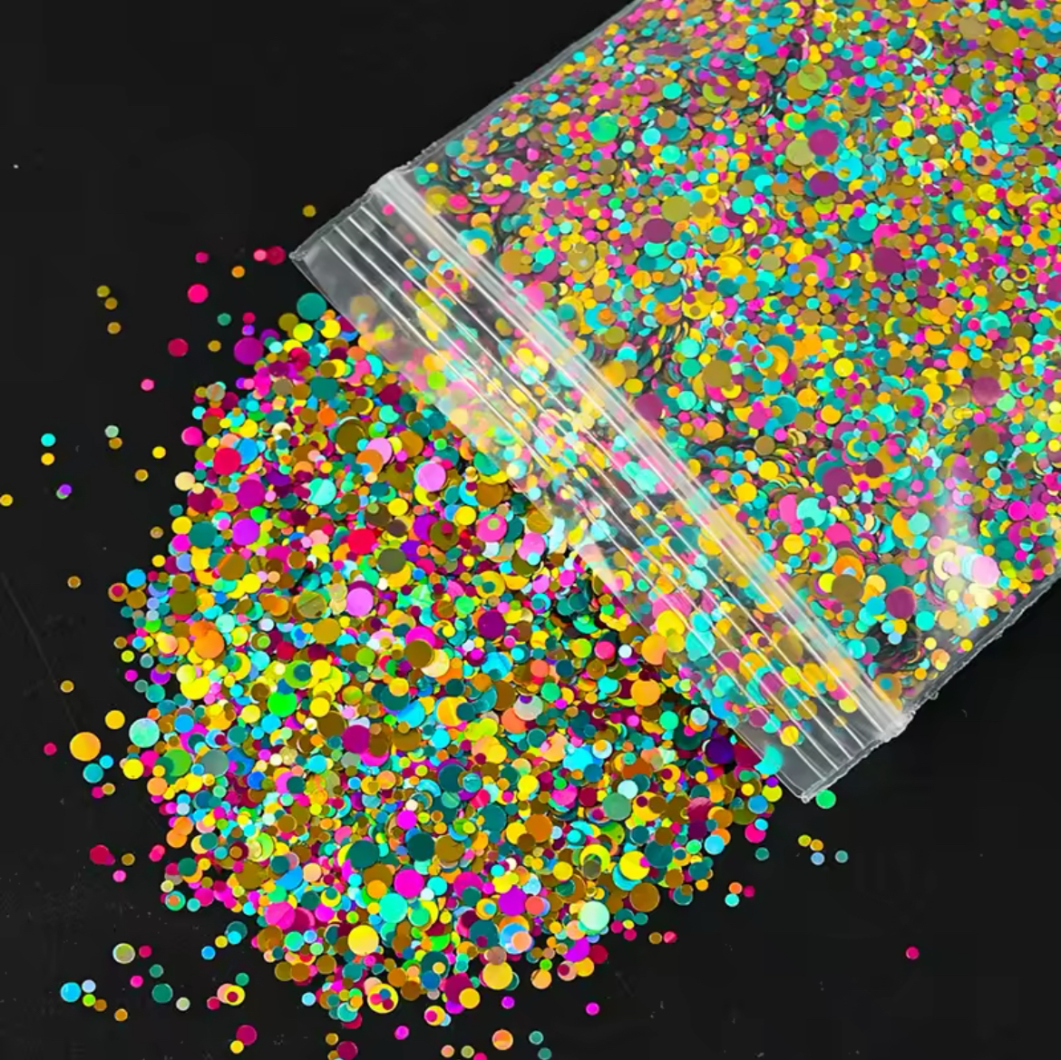 Glitter Chunky Multicolor 10gr Dorado Fucsia Azul