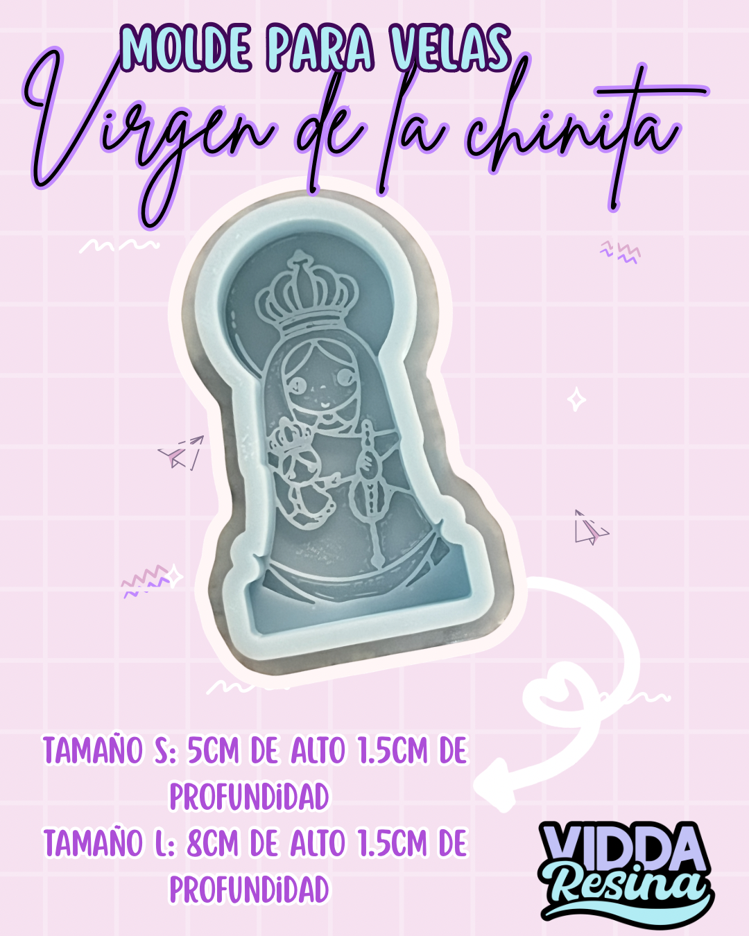 Molde Vidda Vela Virgen De La Chiquinquira Chinita 8cm Mvel